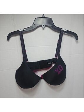 Women's XOXO Black & Pink 40D Push-Up Bra